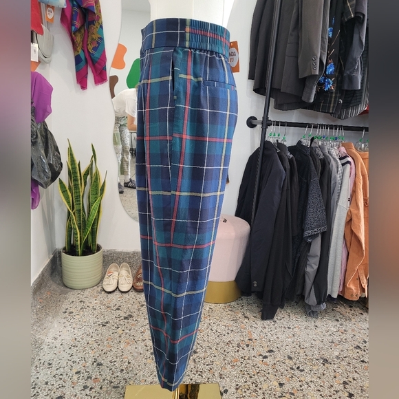 Urban Outfitters Plaid Women's Pants - Blue and Green - Picture 3 of 8